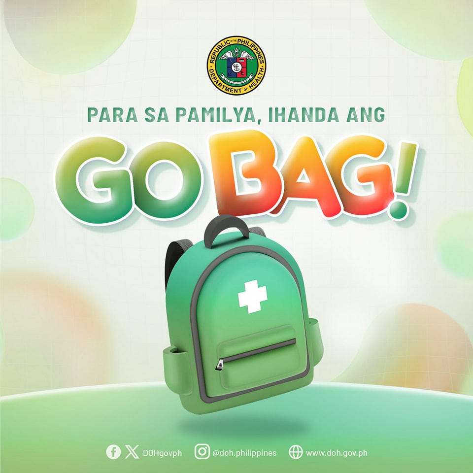 “Go Bag”, Maghanda Para sa Pamilya