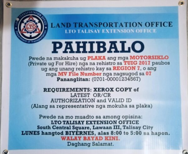 Announcement: Plate Release for Vehicles and Motorcycles Registered 2017 and Below 🚗🏍️
